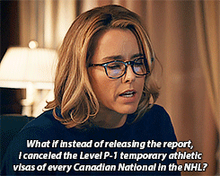 madamsecretary-gifs:The only threat Canadians respond to? Take away their hockey.
