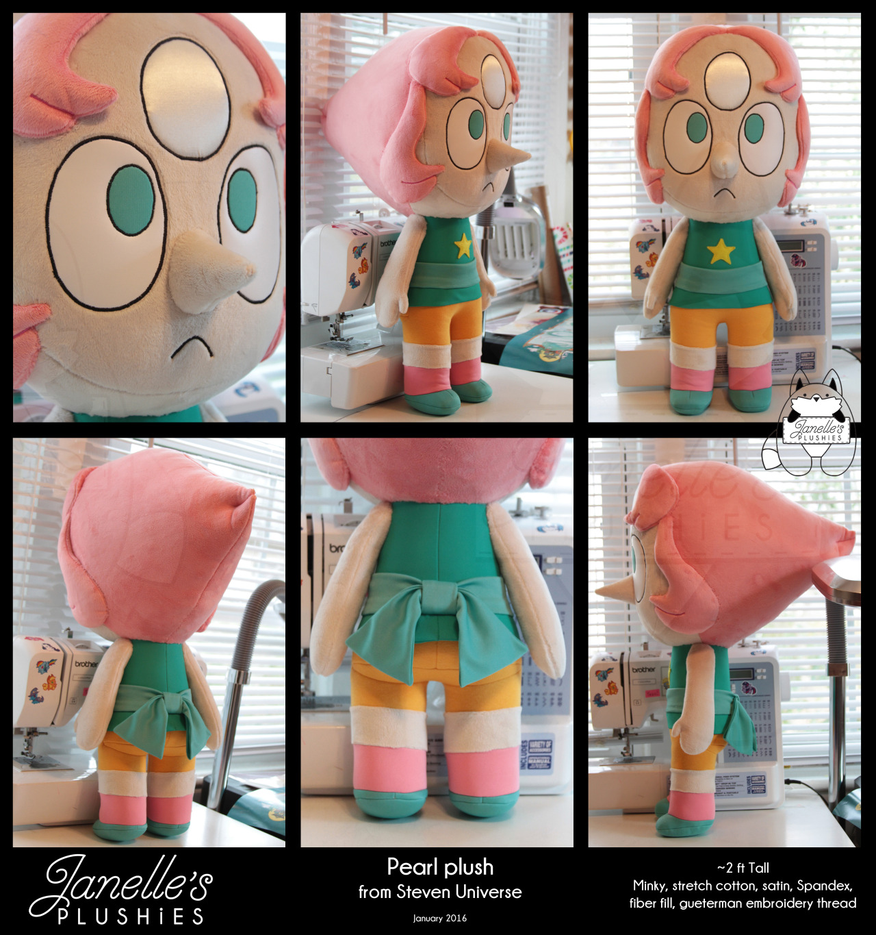 janelles-plushies:  Giant “Chibi” Pearl plush from Steven Universe   2 ft tall3lbs