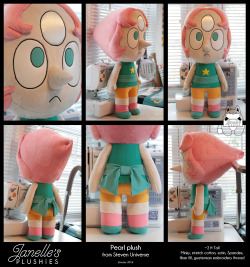 janelles-plushies:  Giant “Chibi” Pearl plush from Steven Universe   2 ft tall3lbs of love &lt;3Inspired by these artworks by Kohirasan: http://kohirasan.tumblr.com/day/2015/06/17  http://kohirasan.tumblr.com/day/2015/07/04http://kohirasan.tumblr.com/day/
