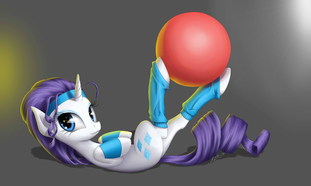 mlpfim-fanart:  Rarity with ball by ZiG-WORD  &lt;3