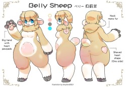  Belly Sheep   Ref sheet commission for