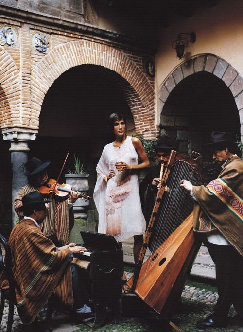 Astrid Muñoz with musicians in Peru. &ldquo;High Life&rdquo; photographed by Ruv