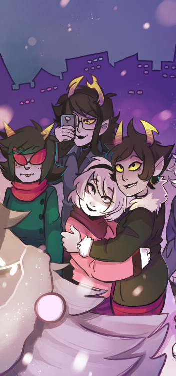  wohoo time to get in the holiday spirit!! hadn’t drawn the whole gang together in a while so that was nice :^) ❄️ you can get it as print on wlf here!