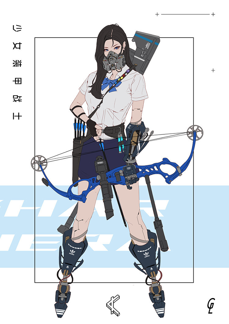 astromech-punk:  Cyberpunk Schoolgirls by Gharliera