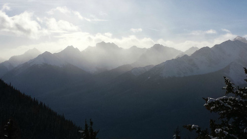 Hiked 5.6 kilometers up Sulphur Mountain for this. Worth it. [4128x2322] by bearskinrugs on Flickr.