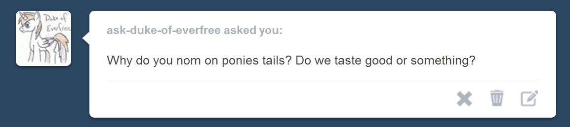 Sometimes the tails just taste too good~(Edit: Oh look at typo. This is tumblr, just