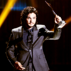  Kit Harington receives the Actor of the Year Award from Dominic Monaghan   