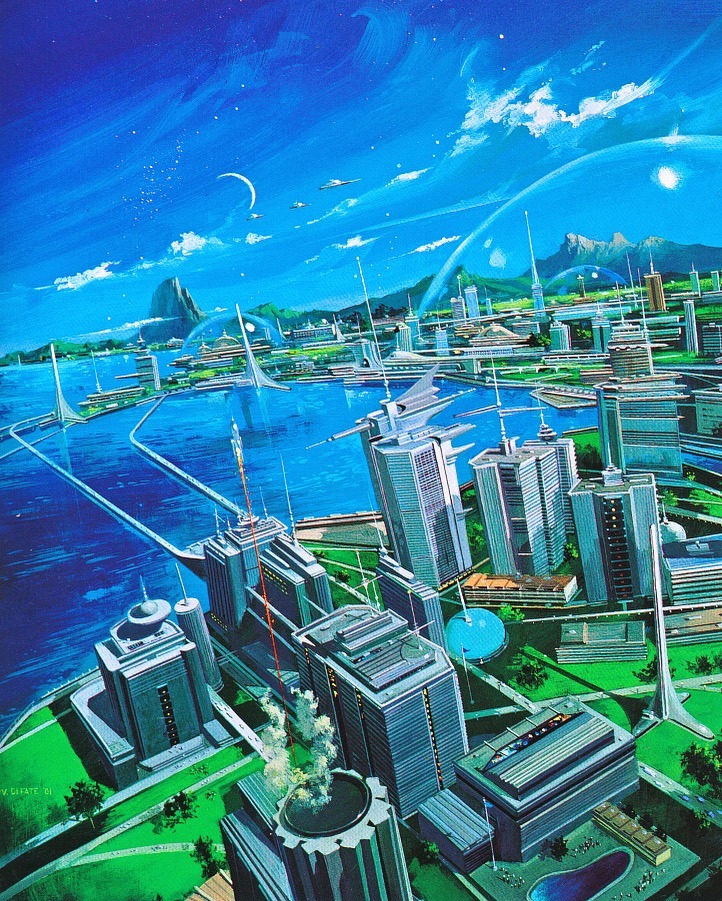 martinlkennedy:  FUTURE CITIES From top to bottom: Robert McCall from the book Vision