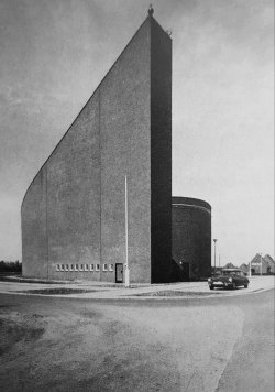 germanpostwarmodern:  Catholic Church (1965-66) in Hesepertwist, Germany, by Theo Burlage