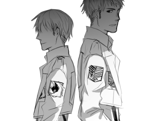 llanterne:   "I will join the Scouting Legion"  12y/o!Jean and 15y/o!Jean!! Yeah I kinda want to see a moment when Jean is looking back at the past and wishes he joined the Military Police instead. not-so-quick doodleeee 