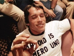 coolkidsofhistory:  Arnold Schwarzenegger smoking weed. 1975