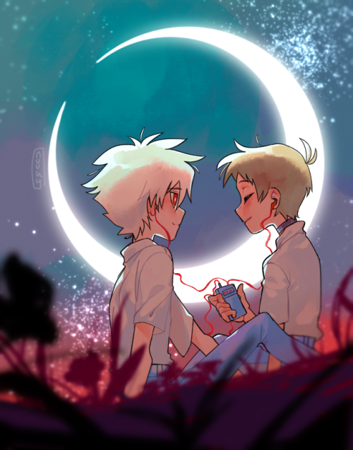 nuuky: graced with his presence (fixed version of my kawoshin artwork from last year)