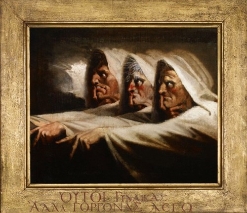 Henry Fuseli (or Johann Heinrich Füssli), The Three Witches or The Weird Sisters, 1782. England. Ico