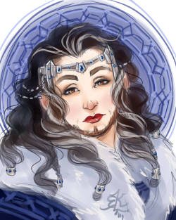 faerytale-wings:  There isnt nearly enough fanart for Erebors royal family. So here you are: my interpretation of Thrain’s wife, mother of Thorin, Dis and Frerin, Princess of Erebor.             