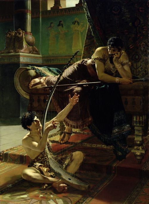 19thcenturyboyfriend:David and Saul, Julius Kronberg