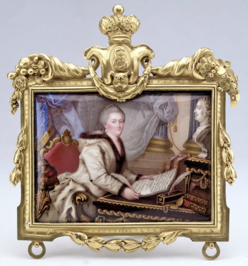 tiny-librarian: Miniature of Catherine II. Source 