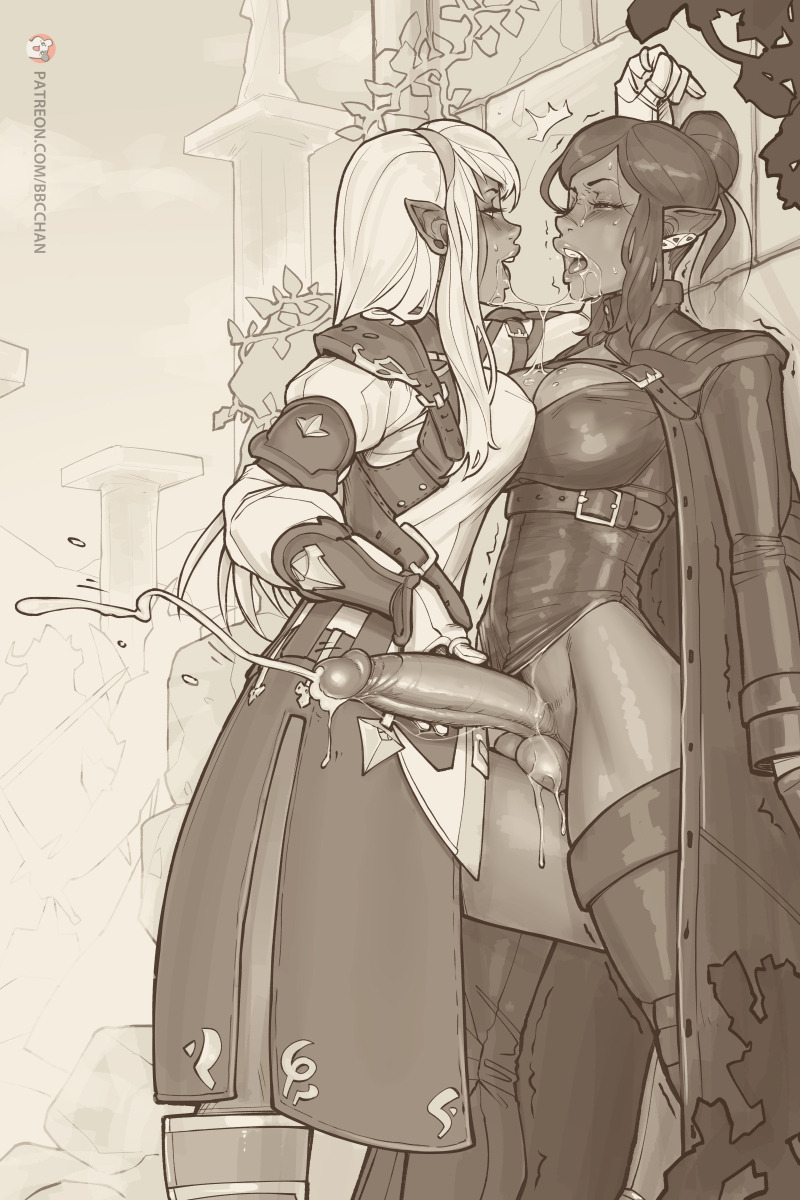 bbc-chan:  bbc-chan:  January Patreon Commission #8 Toned lineart of a request for