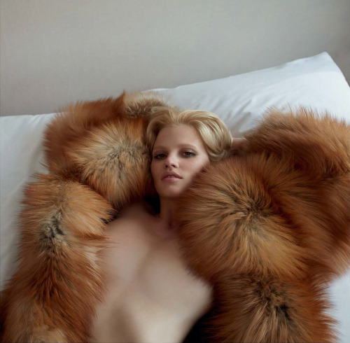 Lara Stone, Close-Up • by Camilla Akrans • Vogue, Germany
