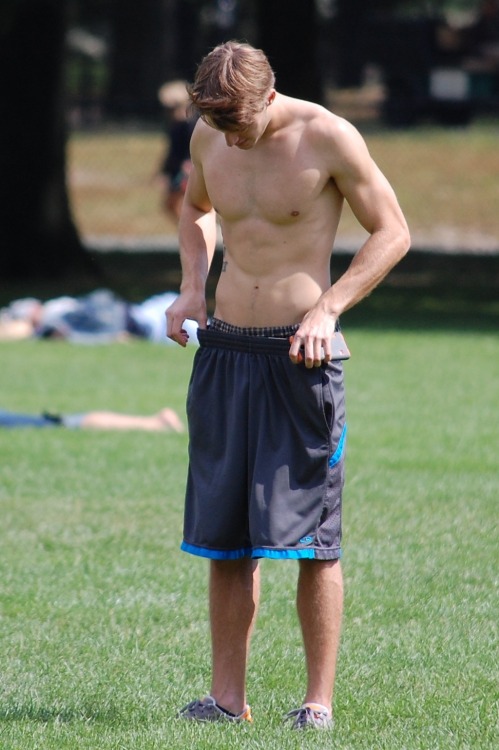 Shirtless in Central Park, NYC