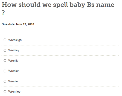 catwithaknife:here are my favourite babycenter.com poll questions from the past week