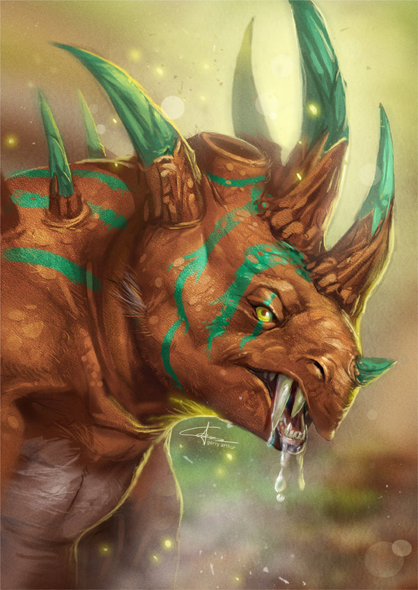 awesomedigitalart:  Rhinoceragon by GerryArthur