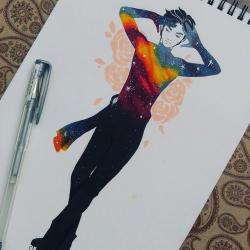 pervypiksi: 5th of the Galactic skaters: Phichit!  And that would be it for now! Because these guys were the most requested.  I have so much homework to do T-T (If you want to see more characters, you can always suggest!) All of your comments, likes