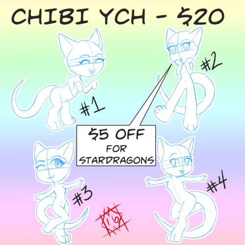 ginpu: So I decided I would offer up the chibi poses I recently did as YCH. They will be $20 for all