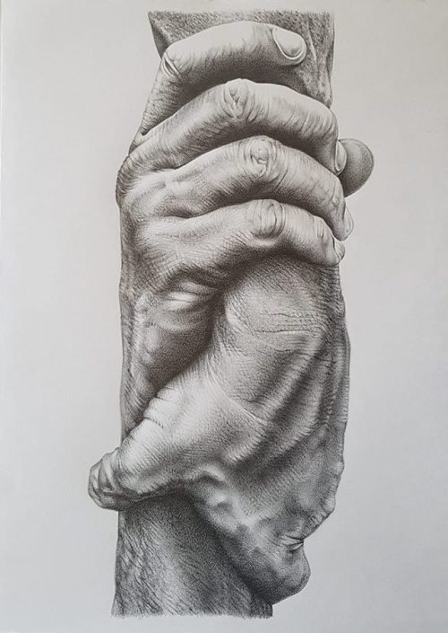 enchantemoimerlin:  Enrique Martinez Vidal    “CON FUERZA”Lapiz sobre papel Canson. 30 ×40 cms  