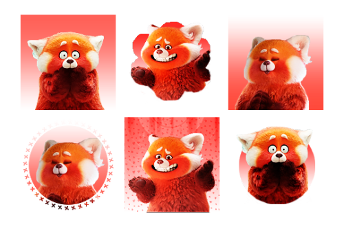 evanbukley: turning red + mei as red panda 12 icons // 150x150 + pastel red &amp; white textures