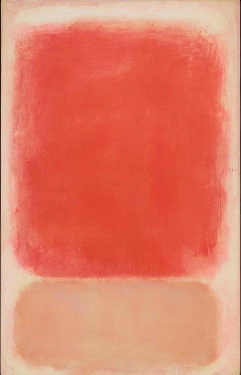 dailyrothko:Mark Rothko, Untitled (Red and Pink on Pink),1953, Tempera on paper mounted on board wit