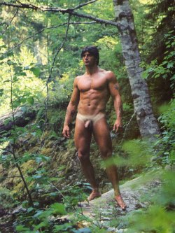 Naked man in nature