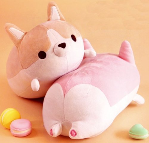 whirelez:FlorisHome Cute Funny Corgi Dog Shaped Plush PillowsCute!!! This is a really cute, soft, cu