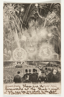 vintagepromotions:  Firework Display - Crystal Palace postcard (1902).