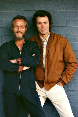 clinteastwoodfan:  A chance meeting between Paul Newman and Clint Eastwood in Tucson, Arizona.  Photographed by Terry O’Neill, 1972. 