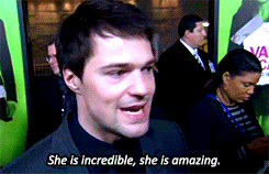peetamellarkthebaker:  And tell me about working with Zoey, who plays your love interest