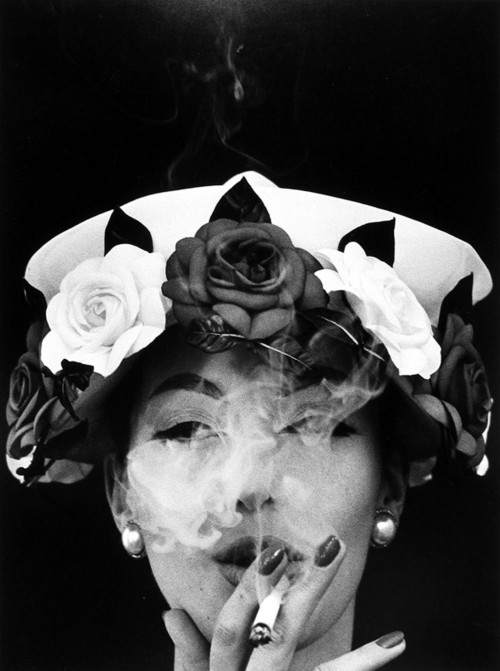 Hat and Five Roses (Vogue), Paris, 1956William Klein (American; 1928– )Gelatin silver printModel: Ba