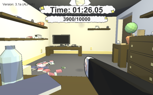 signaltree: freak-cl:  pyronoid-d:  alpha-beta-gamer:  Catlateral Damage is a first person mischievous cat simulator, where your objective is to knock as many of your loving owners belongings onto the floor within a 2 minute time limit. It’s a fun little
