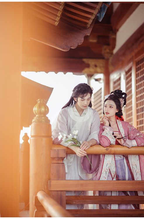 hanfugallery:chinese hanfu for couples in qixi festival theme by 宴山亭