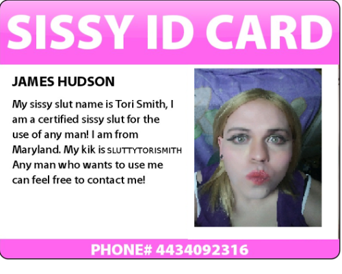 sissysandy20: Please expose me! My name is James Patrick Hudson As a sissy I go by Tori Jessica Smit