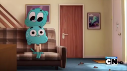 Part 2. Nicole reminds Gumball that he needs to put on pants, and Gumball sighs in annoyance once she&rsquo;s gone.