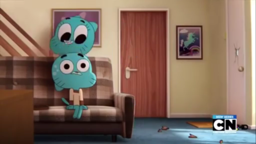 Part 2. Nicole reminds Gumball that he needs to put on pants, and Gumball sighs in annoyance once she’s gone.