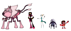 chroniclernox:  A rough group shot/size chart