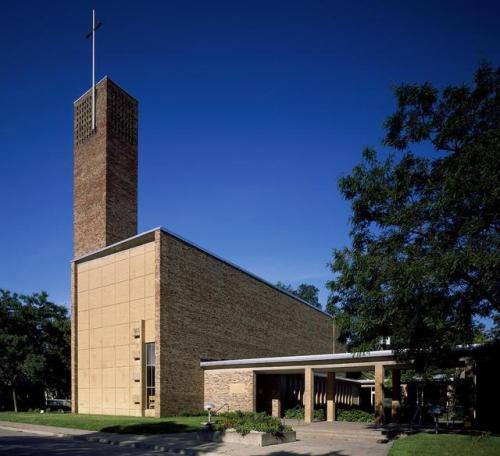germanpostwarmodern: Christ Church Lutheran (1947-49) in Minneapolis, USA, by Eliel &amp; Eero Saari