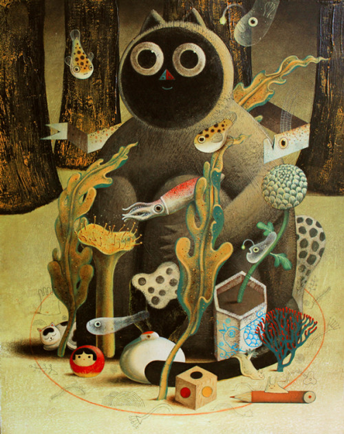 darksilenceinsuburbia:  Philip Giordano Neko Dream Acrylic on wood board