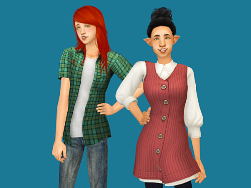 deedee-sims:Last but definitely not least, heaps of clothes!MDP’s 4t2 Shirt Open Layered M2F +