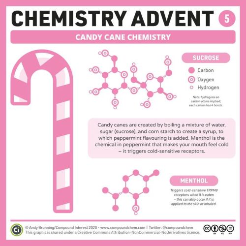 compoundchem:It’s day 5 of #ChemAdvent – here’s why peppermint candy canes make your mouth feel cold