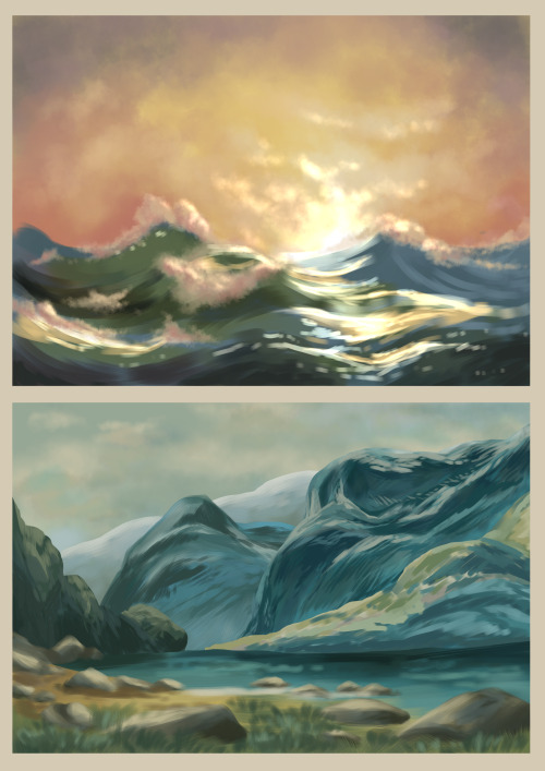 Some more background studies based on postcards.