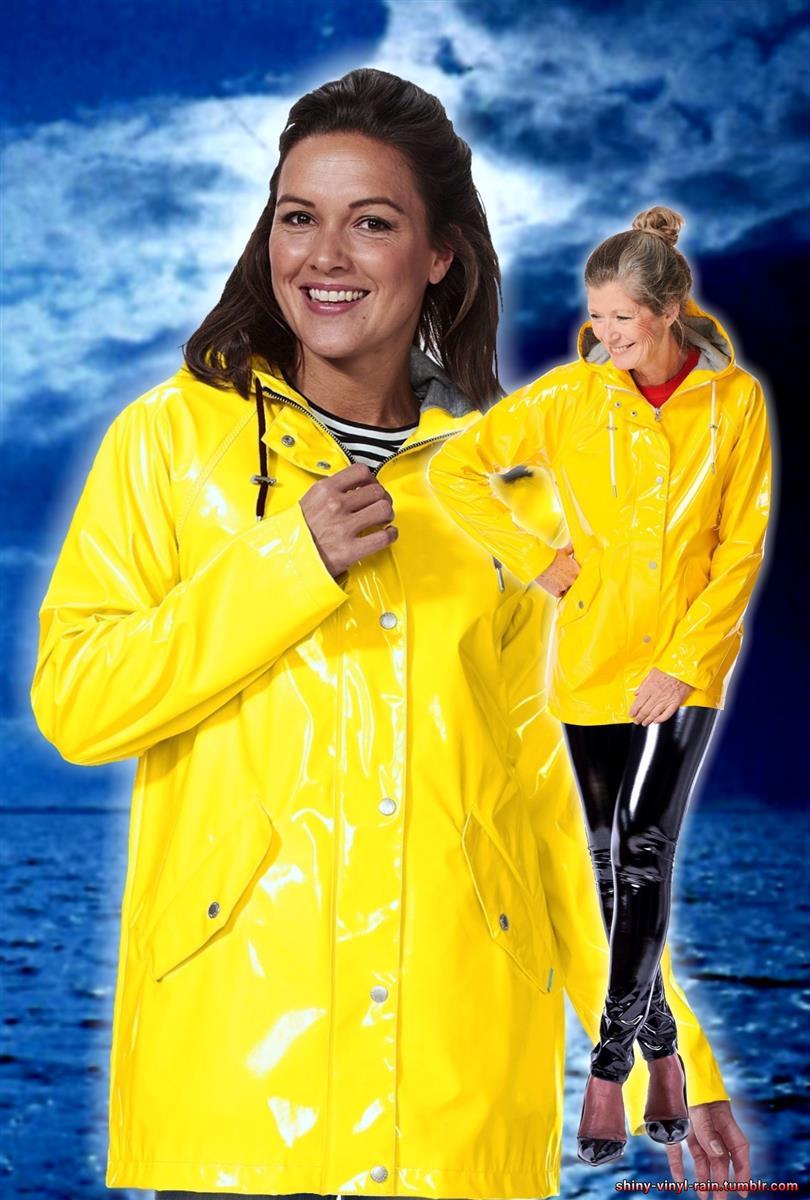 Vinyl Rain — Glänzendes Outfit mit Regenjacke von Happy Rainy...