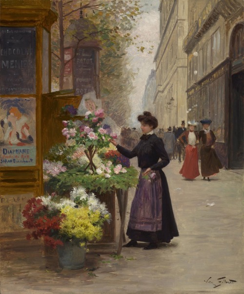 artsandcrafts28: Flower Vendor on the Grandes Boulevards, Paris Victor Gabriel Gilbert unknown date