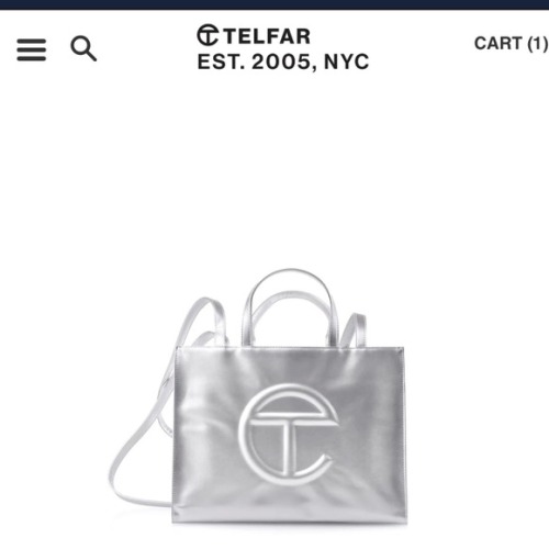 Telfar Medium Silver Shopping Bag NWT